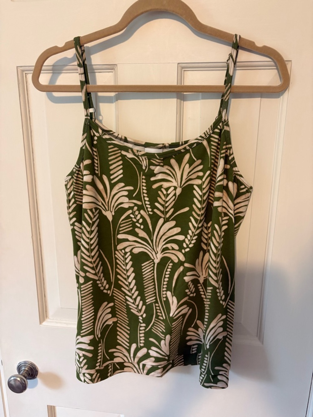 CAbi Green Floral Print Camisole Tank